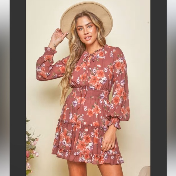 Peach Love California Dresses & Skirts - PEACH LOVE CALIFORNIA FLORAL TIERED DRESS ❤️NEW COLLECTION IN STORES❤️